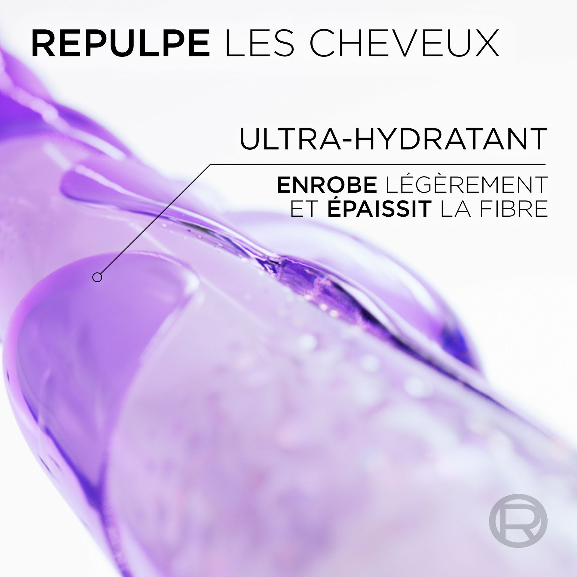 fibre capillaire enrobée du sérum hydratant hyaluron plump